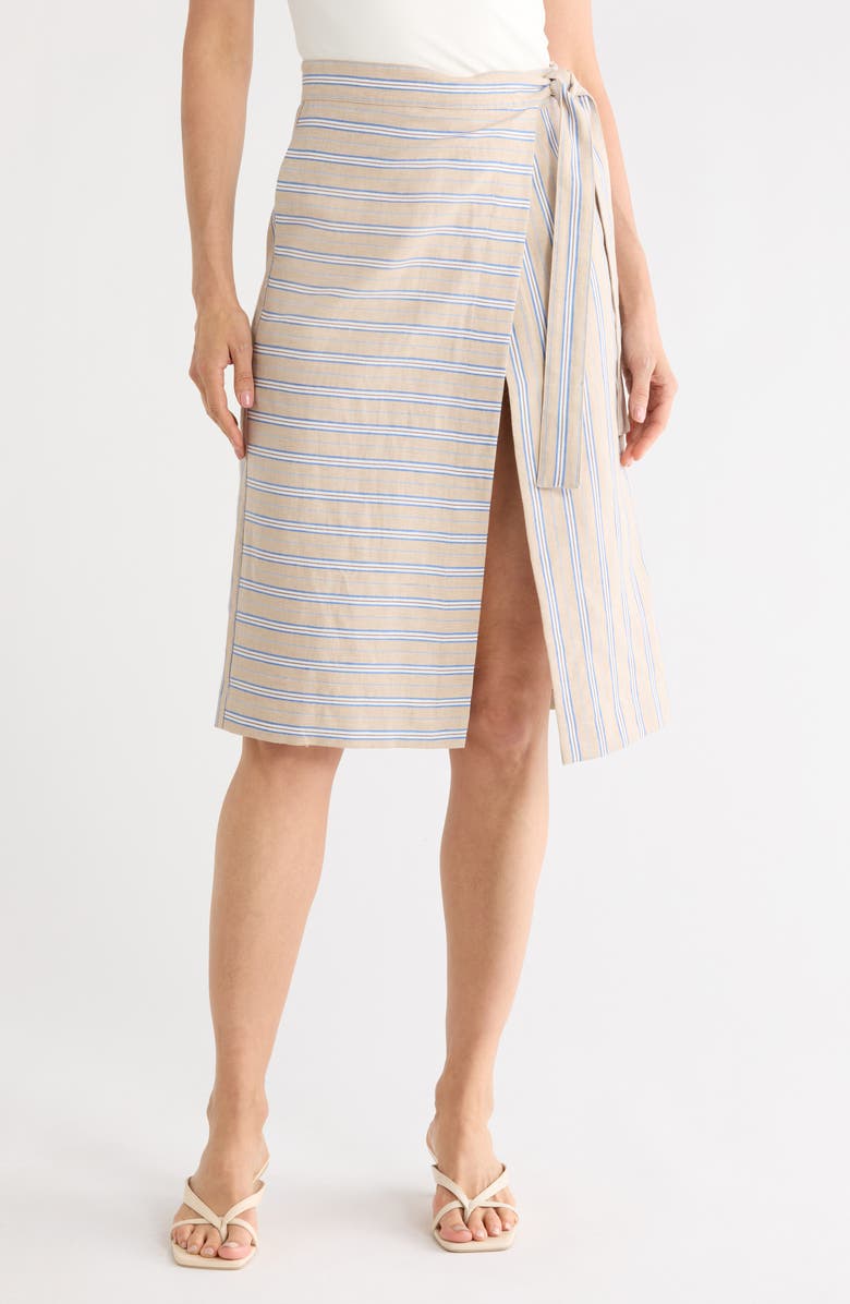 Longchamp Stripe Wrap Skirt, Main, color, 