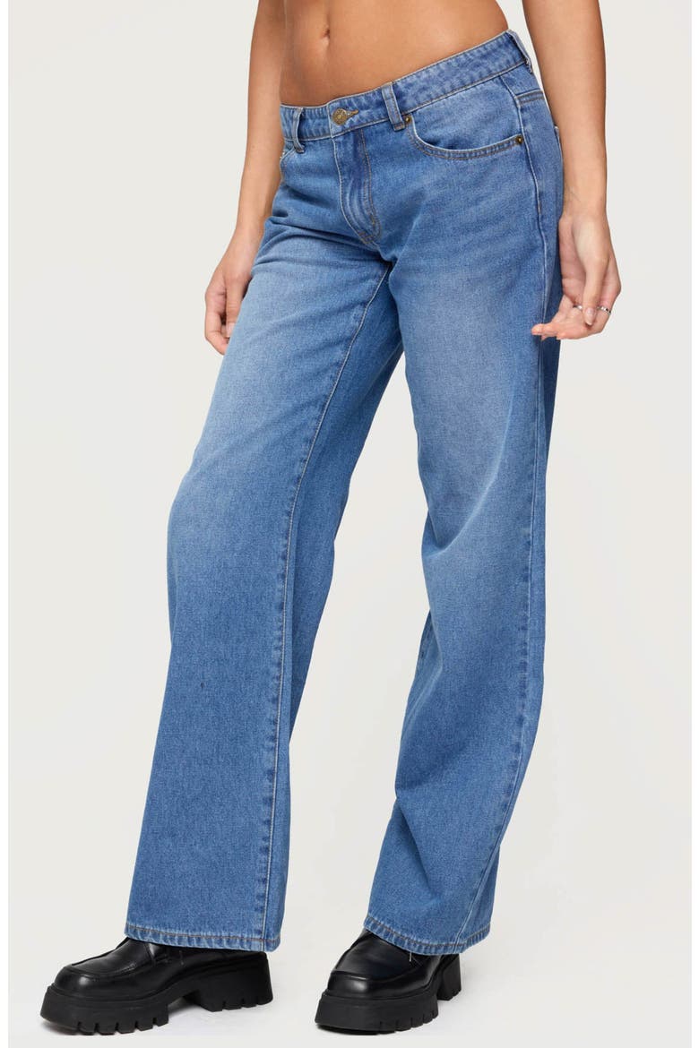 Nikolette Low Rise Straight Leg Jeans, Alternate, color, BLUE-WASHED