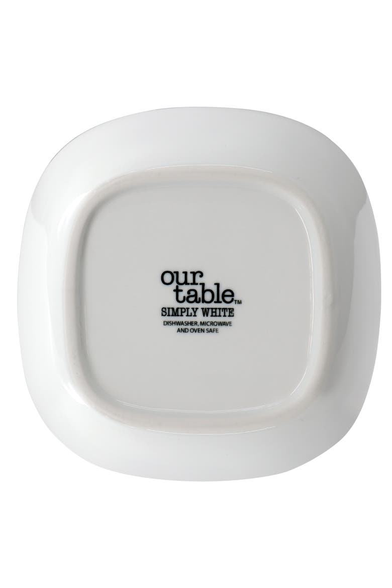 Simply White 6 Piece 6 Inch Porcelain Soft Square Cereal Bowl Set, Alternate, color, White