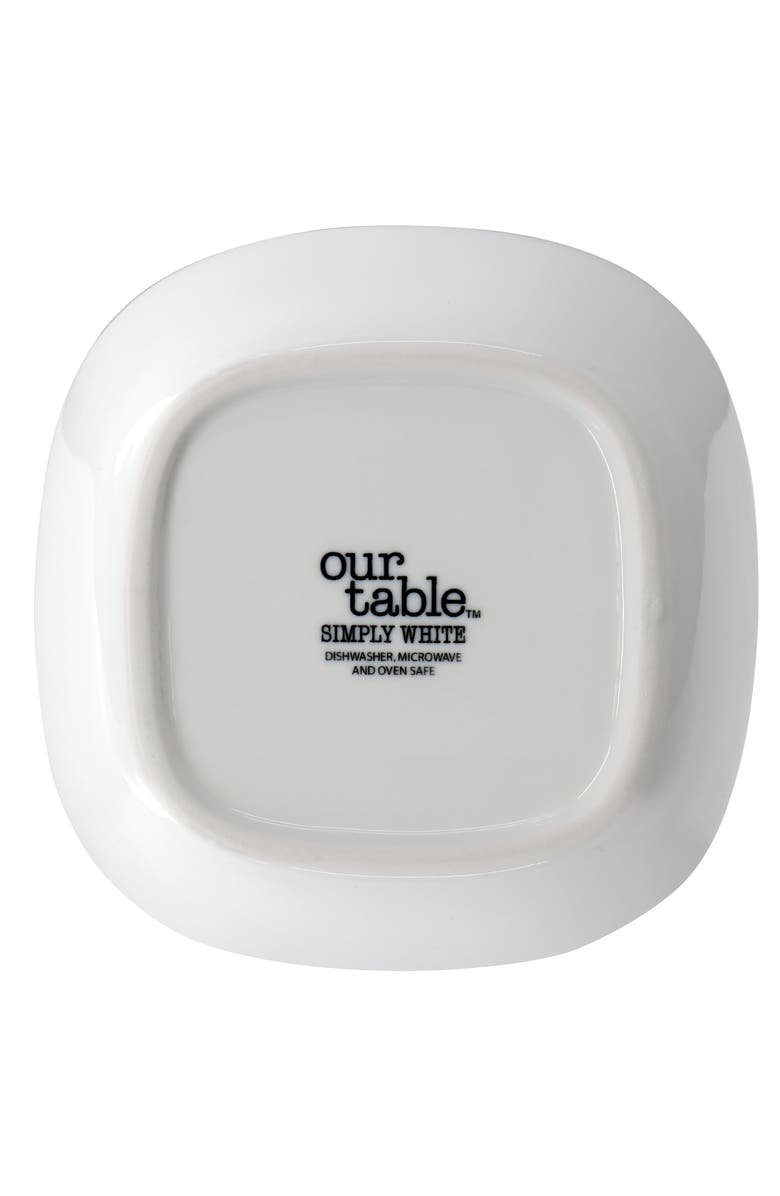 Our Table Simply White 6 Piece 6 Inch Porcelain Soft Square Cereal Bowl Set, Alternate, color, White