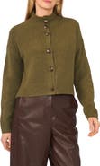 Vince Camuto Button Mock Neck Cardigan