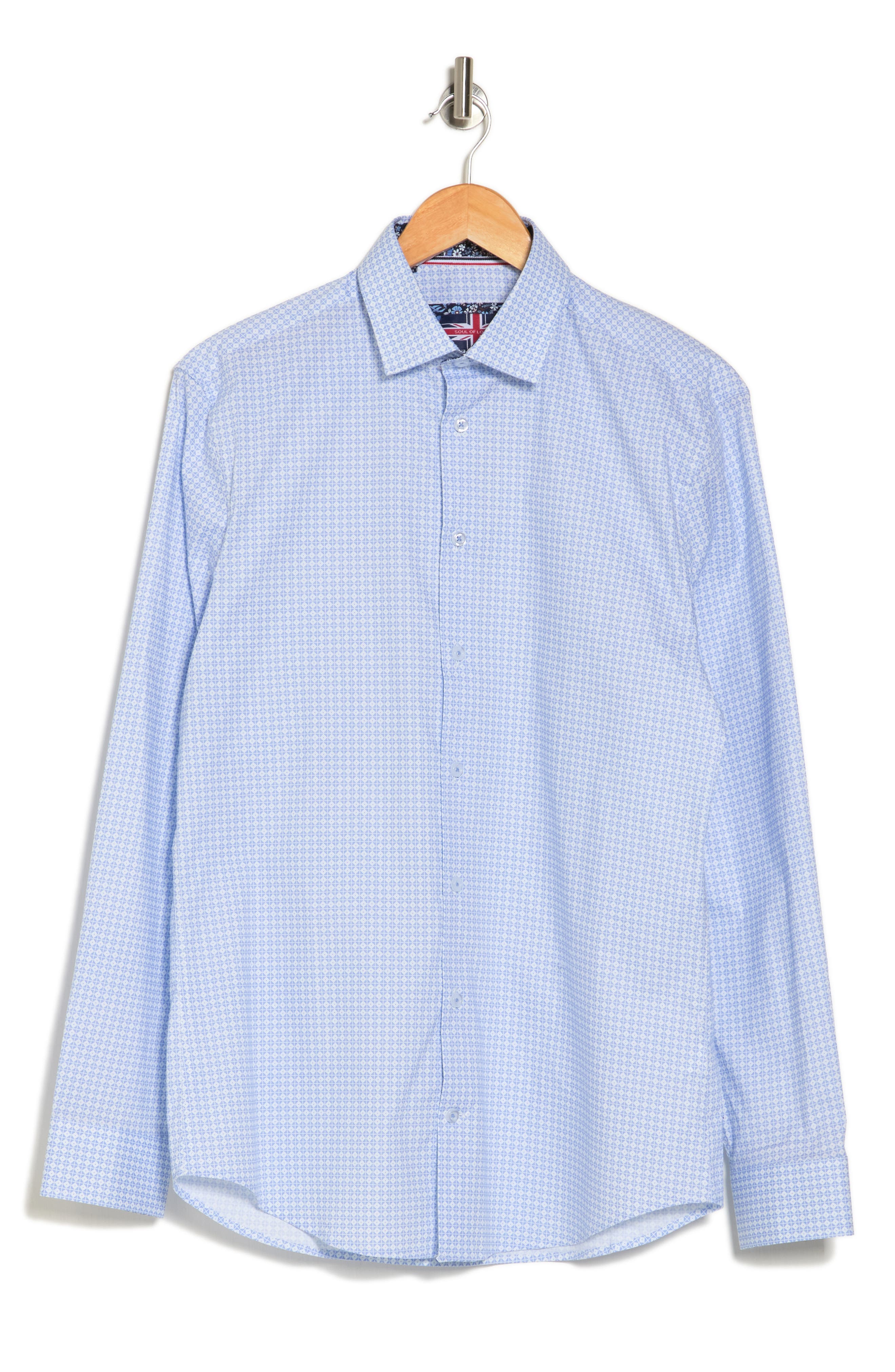 SOUL OF LONDON Circle Print Stretch Cotton Button-Up Sport Shirt (Men ...