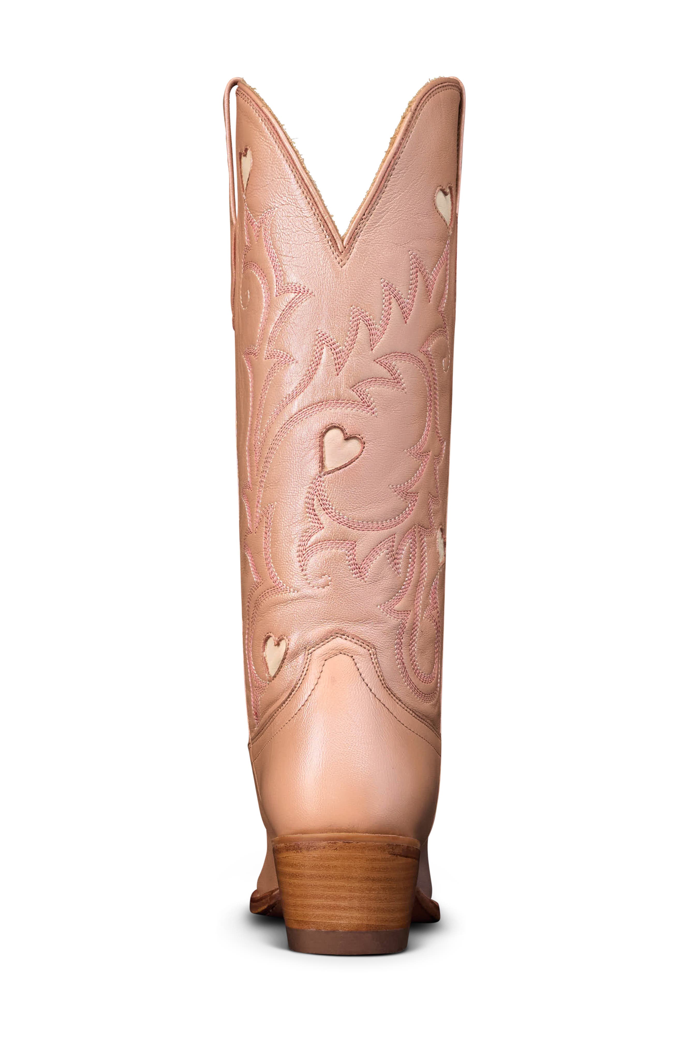 Tecovas The Annie Hearts Western Boot, Alternate, color, Rose Gold