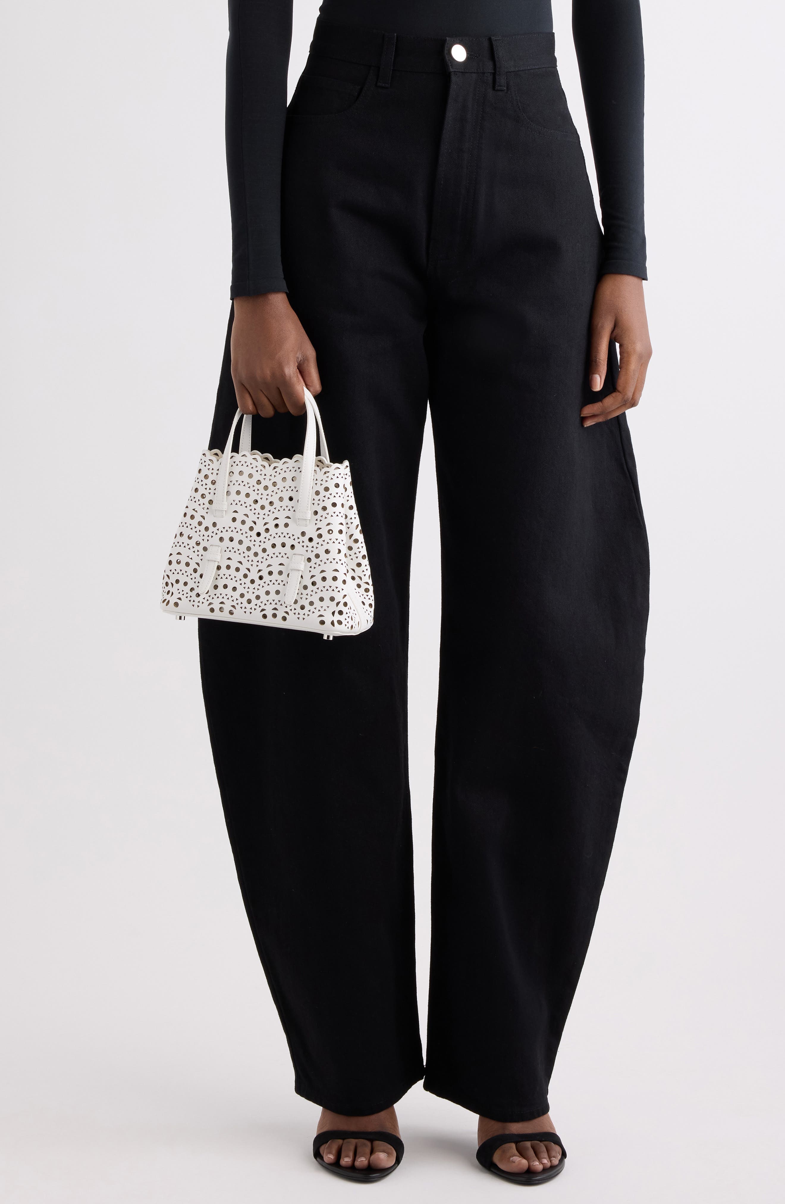 Mina Leather Top Handle Bag, Alternate, color, BLANC CASSE 020