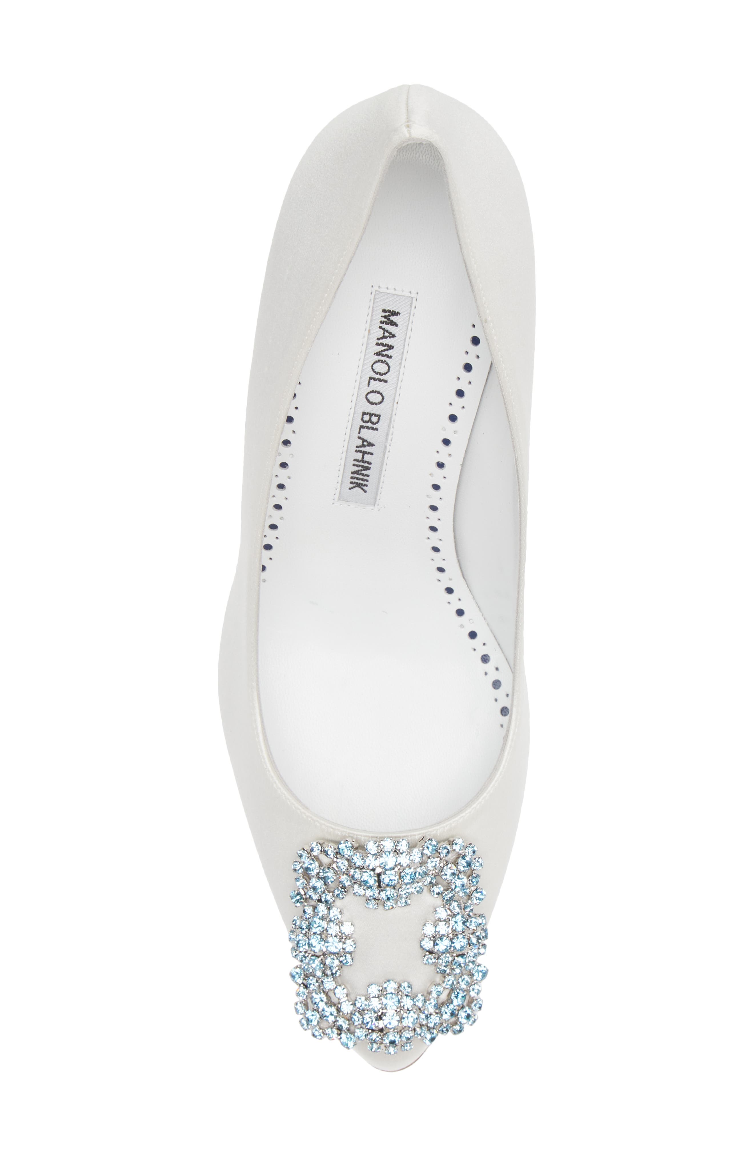 Manolo Blahnik Hangisi Blue Buckle Pump, Alternate, color, 