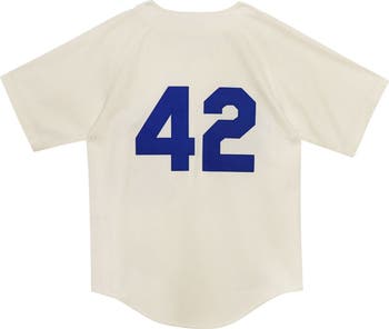 Toddler Mitchell & Ness Jackie Robinson Cream Brooklyn Dodgers 1955 Authentic Jersey