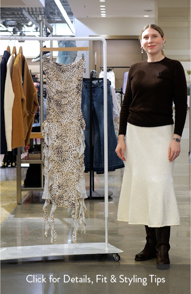 Rendezvous Print Ruffle Strapless Maxi Dress, sales video thumbnail