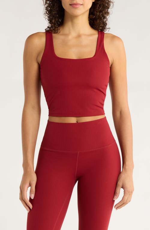 MPG Crop Rib Tank Top in Merlot  product