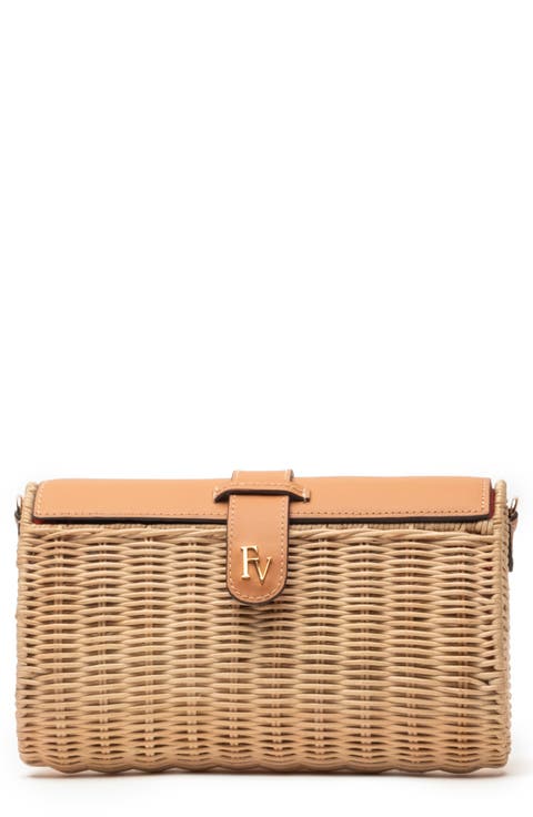 Betsy Wicker Basket Crossbody Bag