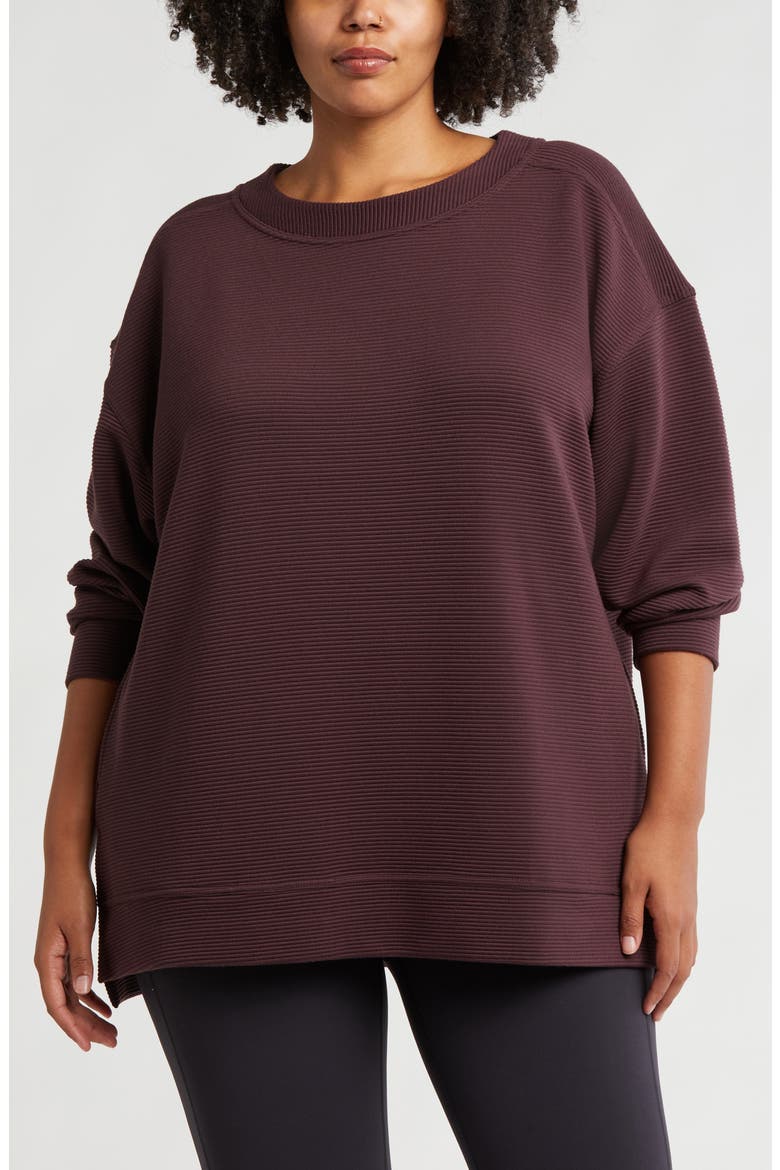 Kick Back Ottoman Knit Sweatshirt, Main, color, BURGUNDY FUDGE