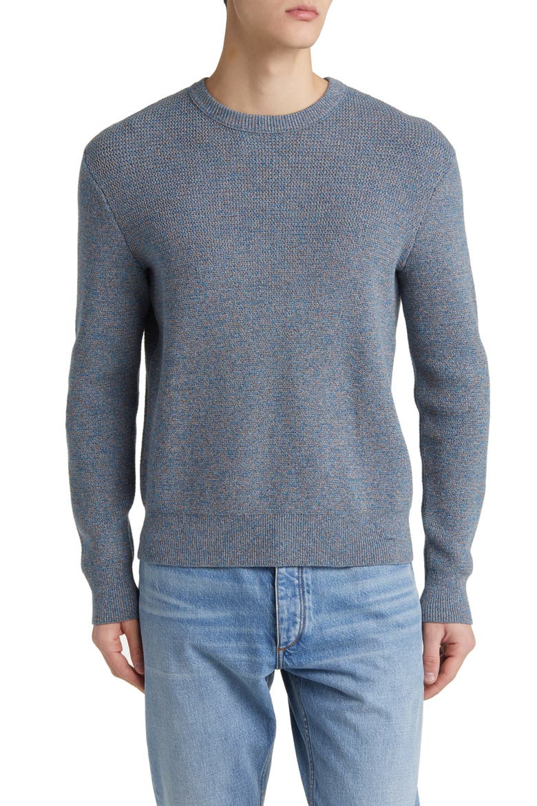 Dexter Marled Organic Cotton Blend Sweater, Main, color, BLUE MULTI