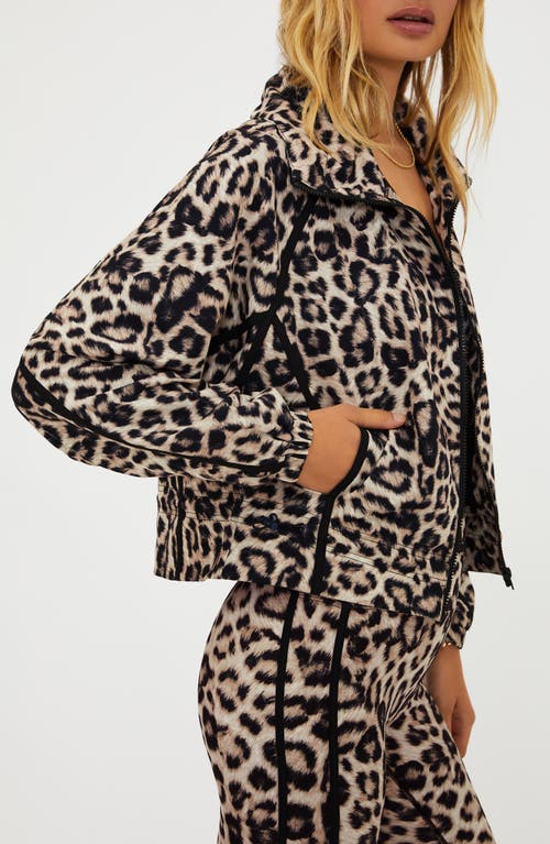 Beach Riot Casen Leopard Print Zip Jacket In Black