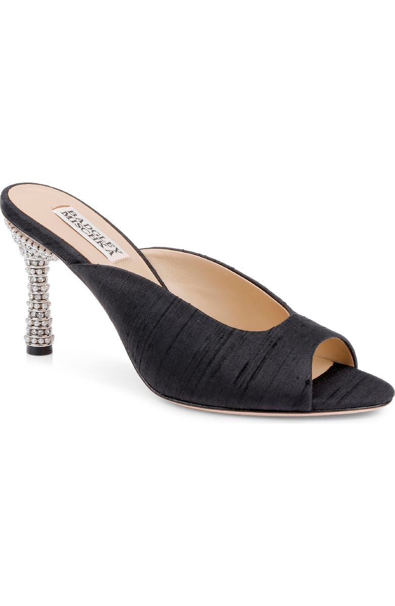 BADGLEY MISCHKA Oakdale Slide Sandal, Main, color, Black Silk
