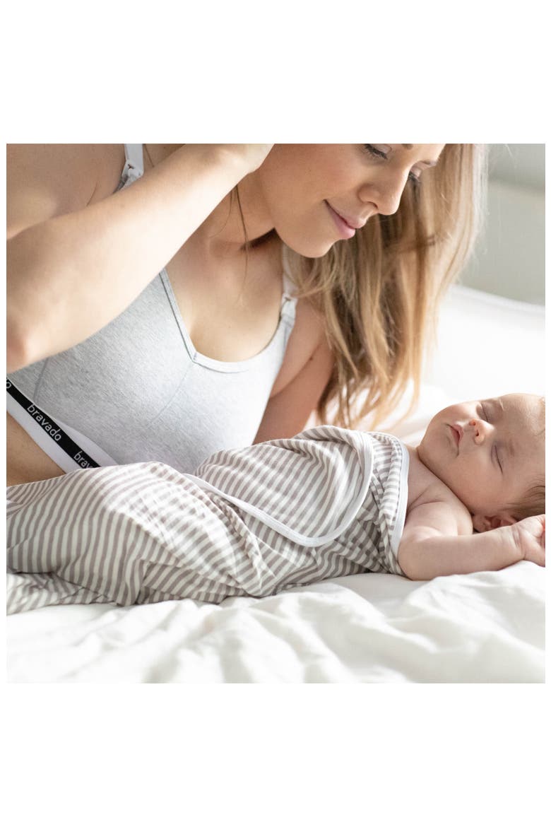 Original Organic Cotton Blend Extended Cup Maternity/Nursing Bra, Alternate, color, BLACK