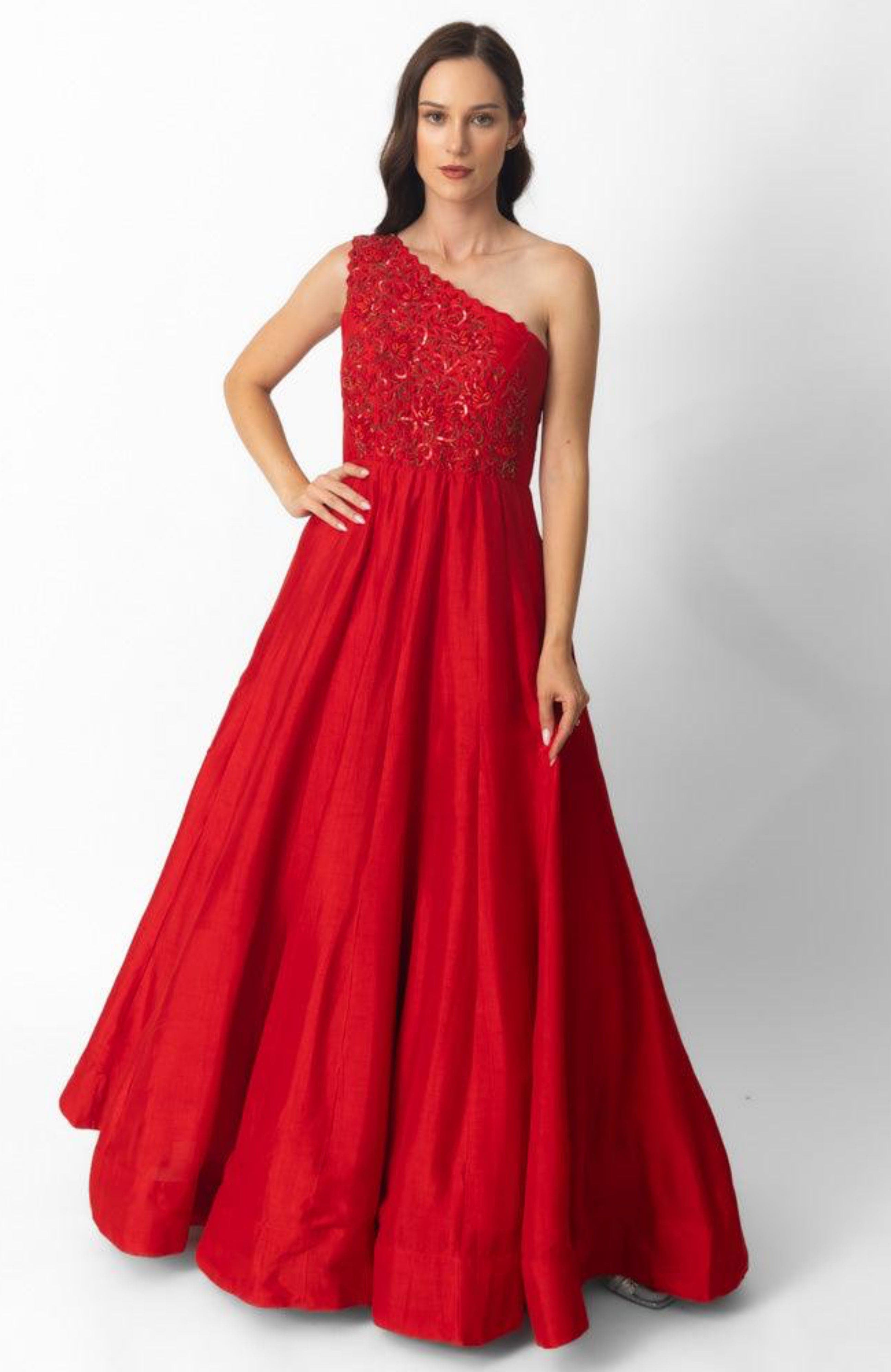 Kia Raw Silk One Shoulder Gown - image 2