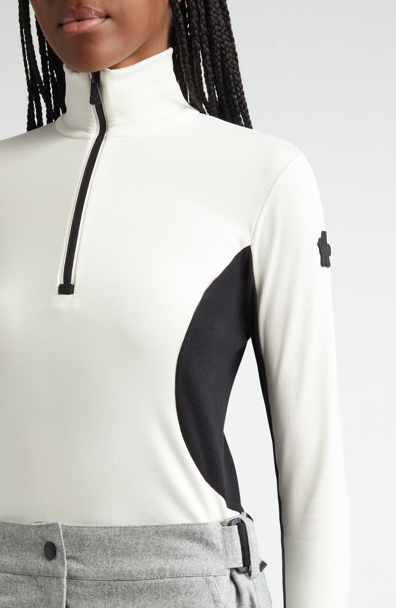 Moncler Grenoble Colorblock Long Sleeve Quarter Zip Ski Top, Alternate, color, 