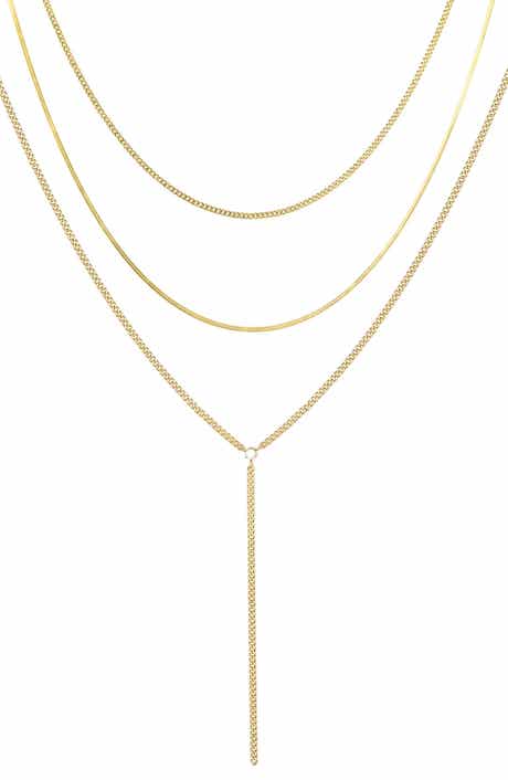 Adornia Set of 3 Chain & Lariat Necklaces