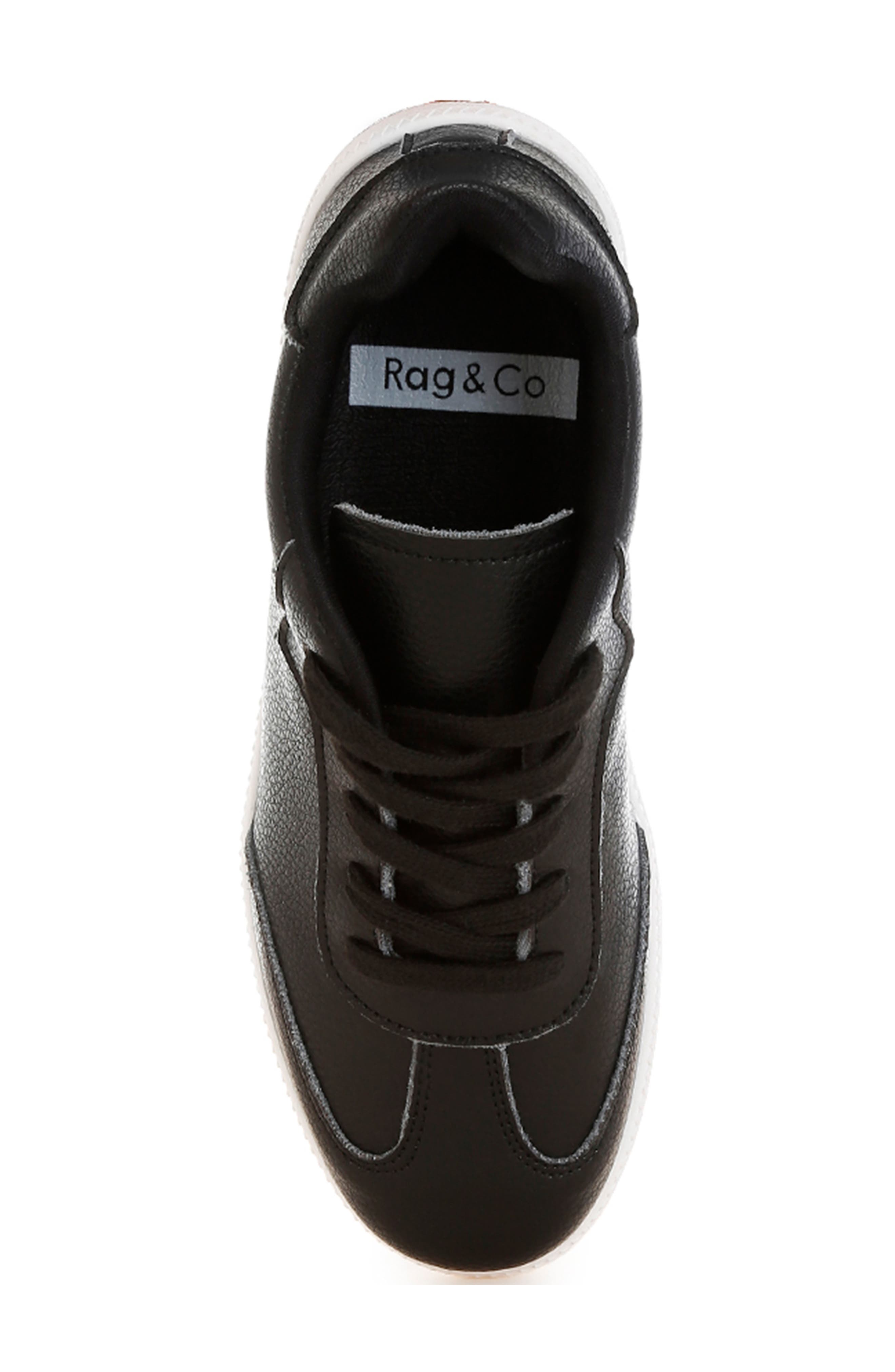 Rag & Co Bostonia Bike Toe Leather Sneaker, Alternate, color, Black