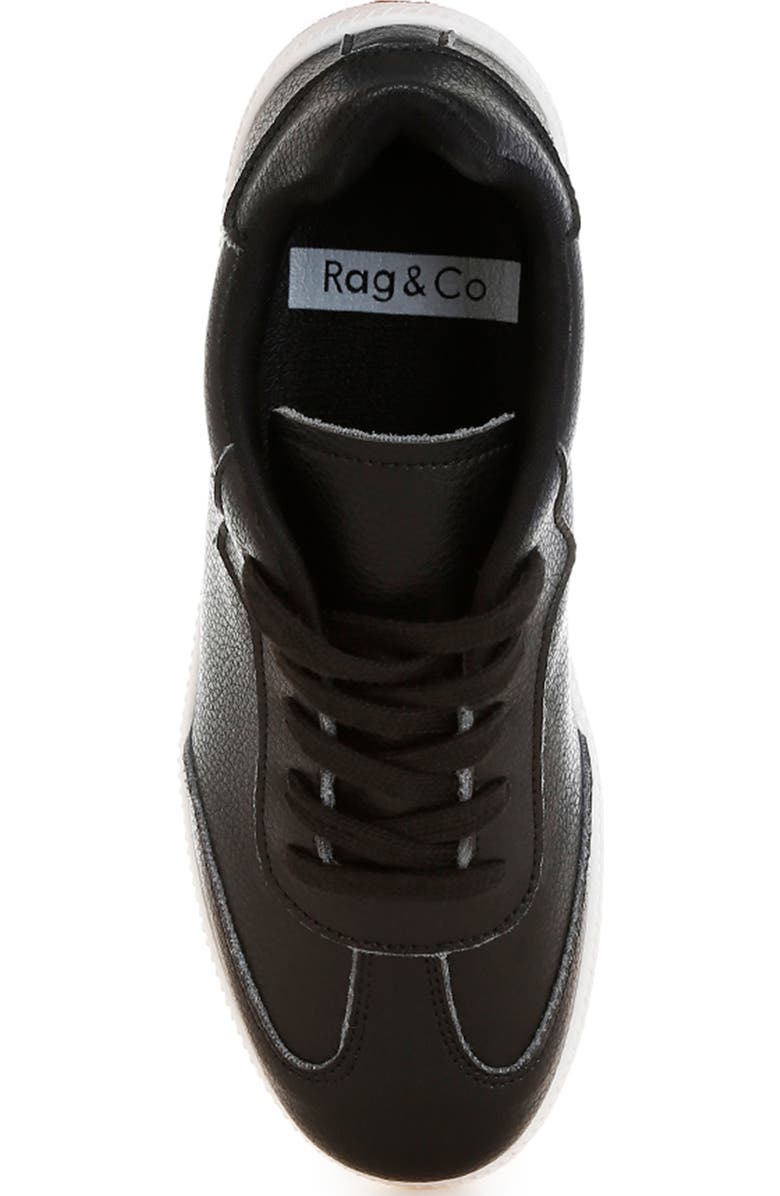 Rag & Co Bostonia Bike Toe Leather Sneaker, Alternate, color, Black