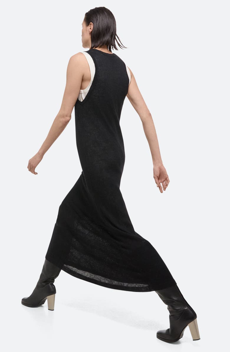 Helmut Lang Crush Sleeveless Knit Midi Dress, Alternate, color, Black