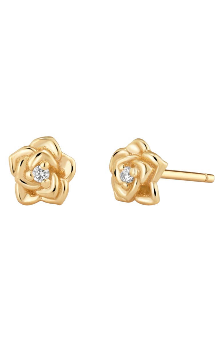MADE BY MARY CZ Birth Flower Stud Earrings, Main, color, June - Gold Vermeil