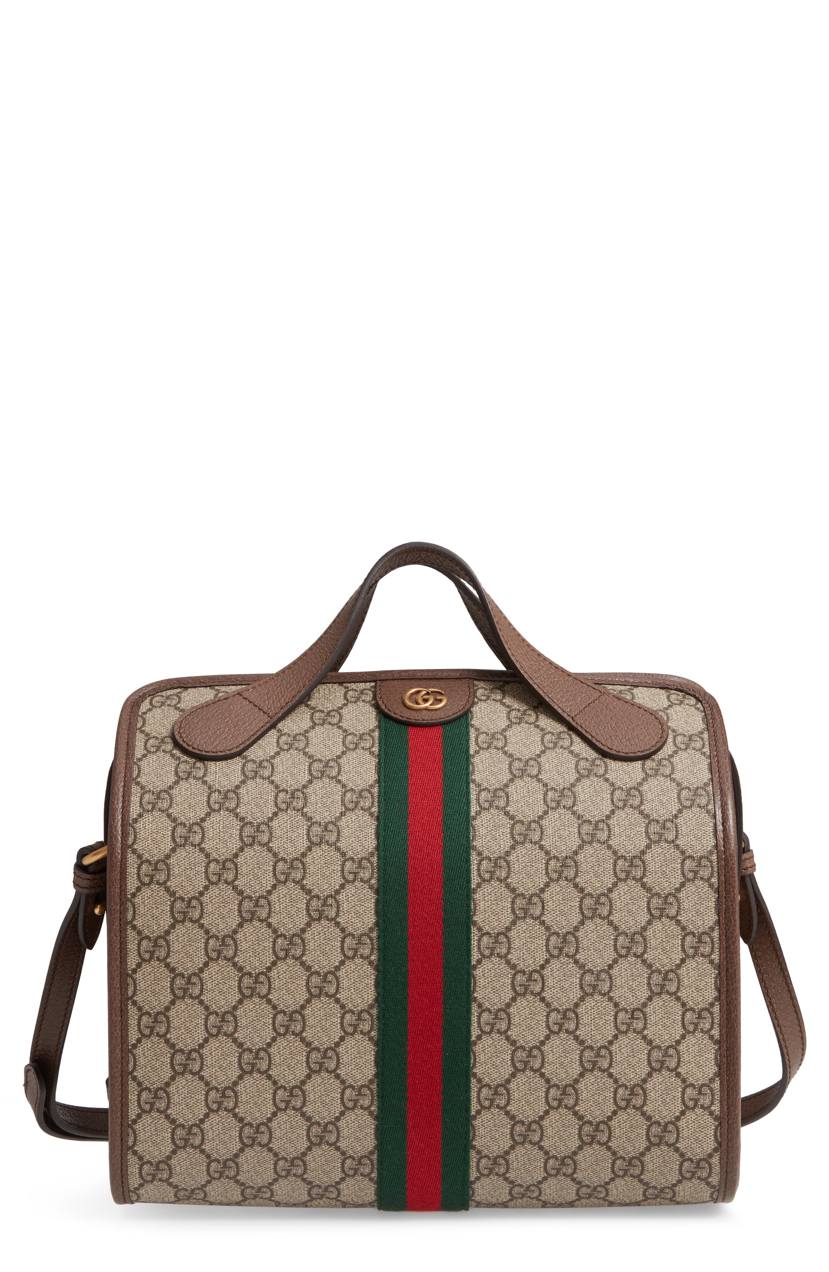 Gucci Small Leather Duffle Bag, Main, color, 