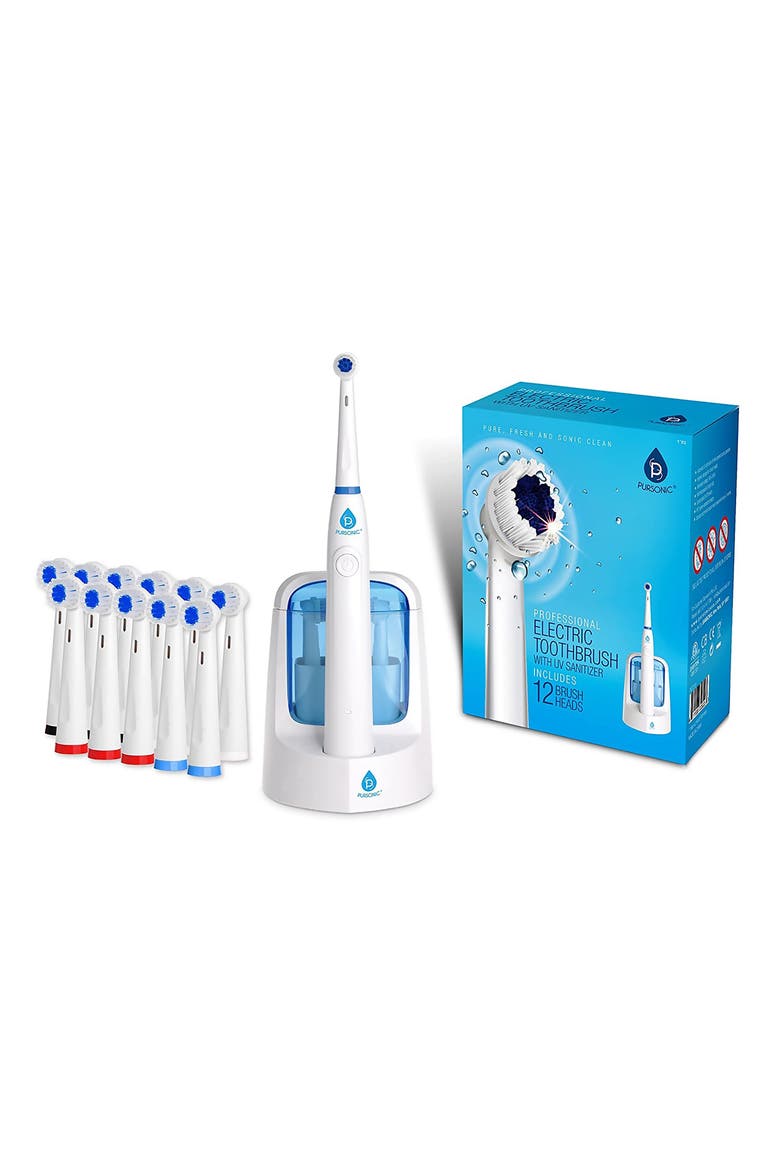 Power Rechargeable Electric Toothbrush with Sanitizing Function, Main, color, WHITE