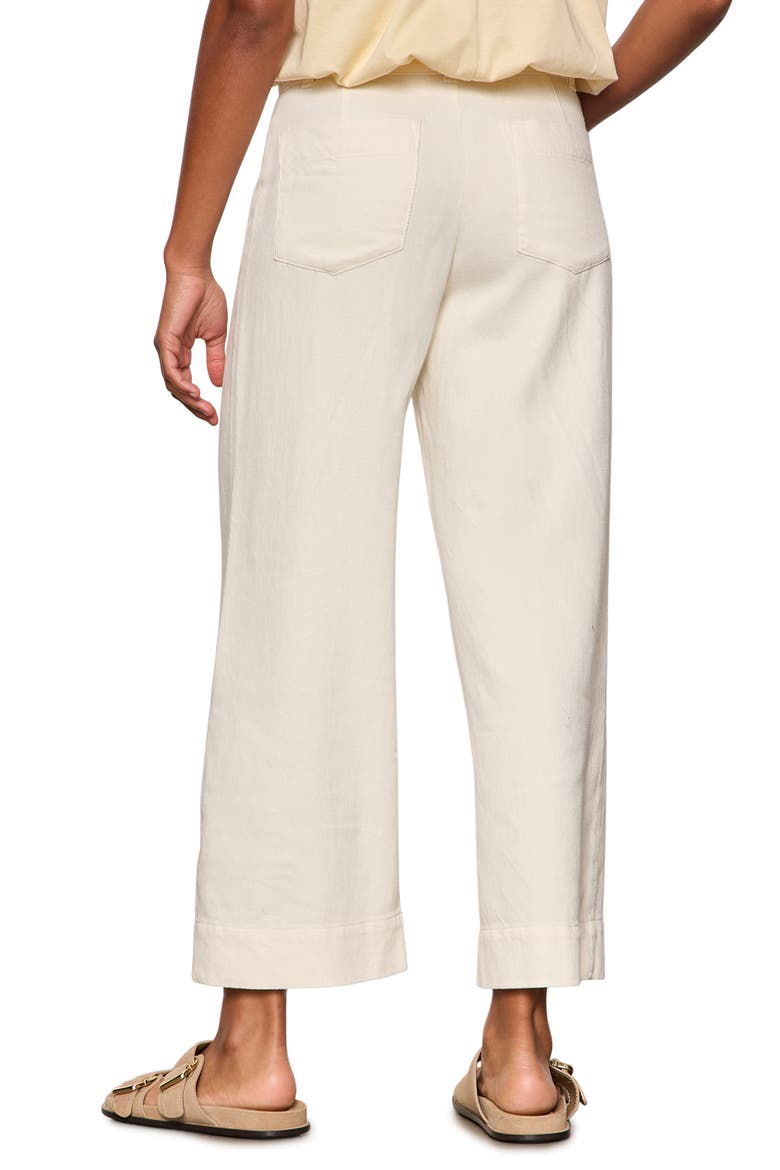 Soft Marine High Waist Wide Leg Crop Cotton Pants, Alternate, color, COLLAGEN WHITE