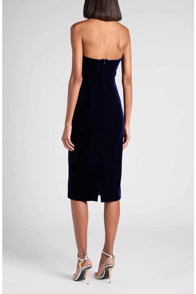 Strapless Plunge Neck Stretch Velvet Cocktail Dress, Alternate, color, GV775 PURPLE BLUE