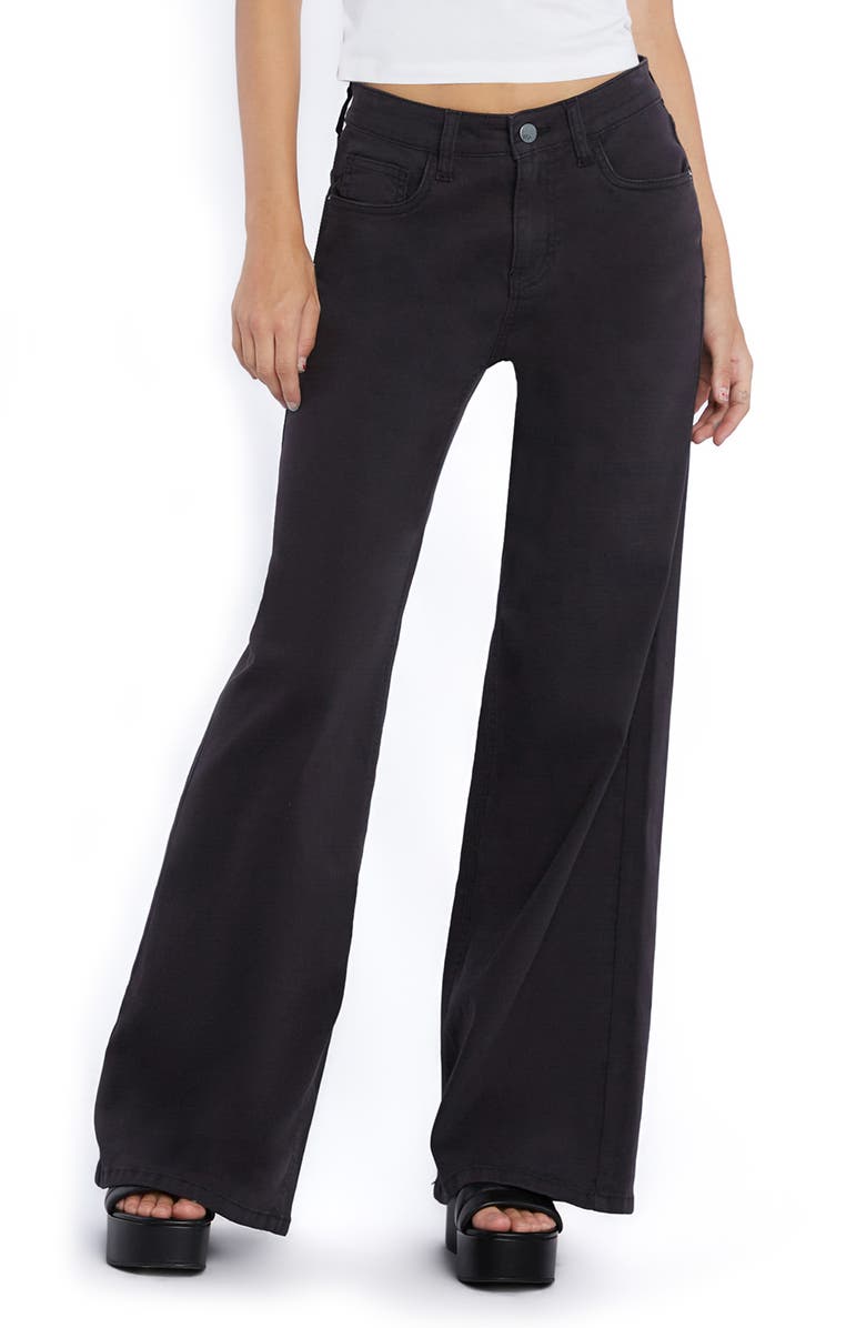 Wash Lab Denim Willa Sailor Wide Leg Jeans, Main, color, Onyx