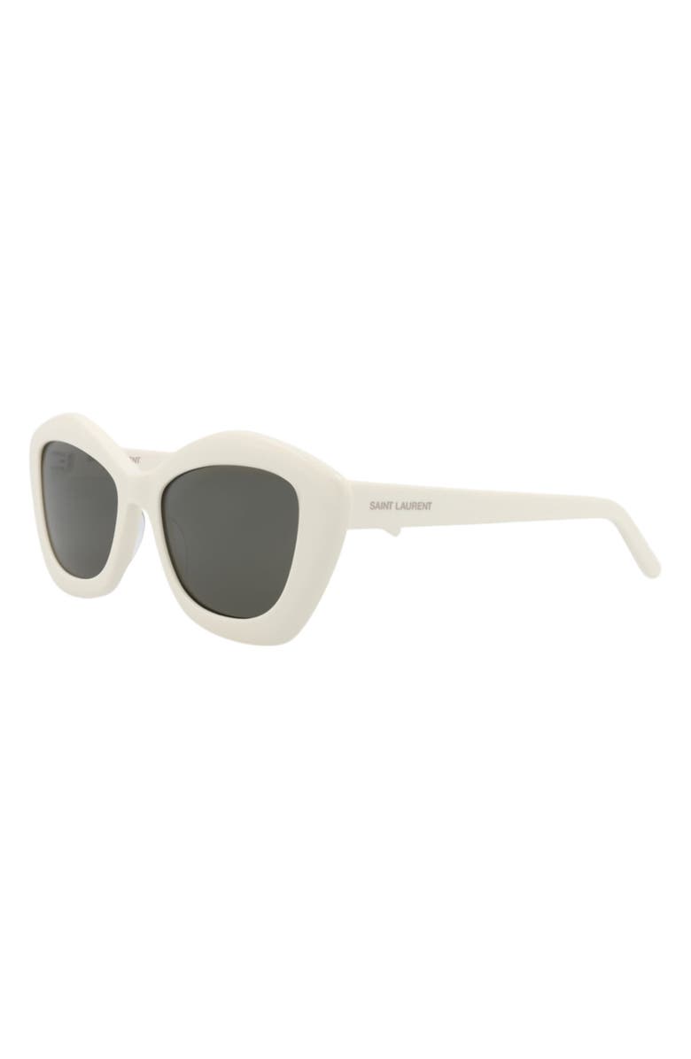 Saint Laurent 54mm Cat Eye Sunglasses, Alternate, color, Ivory Ivory Grey