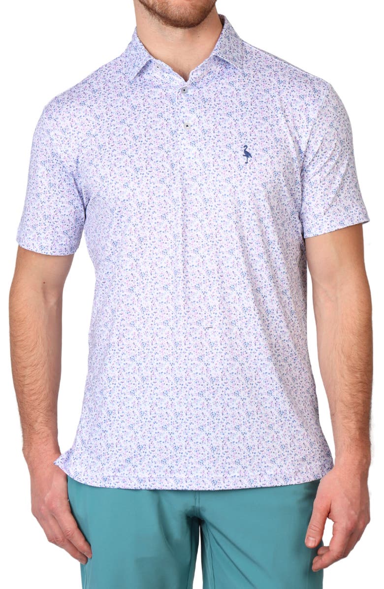 TailorByrd Ditsy Floral Print Performance Polo, Main, color,