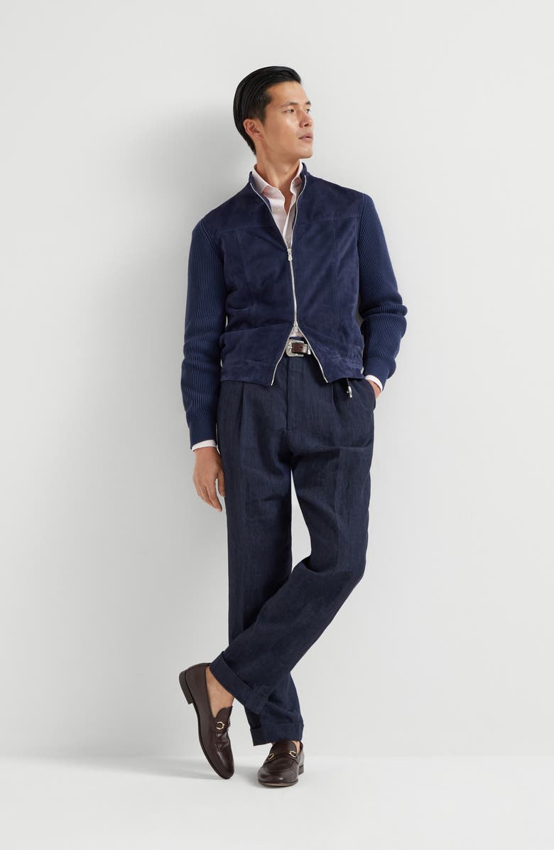 Brunello Cucinelli Suede bomber jacket, Alternate, color, 