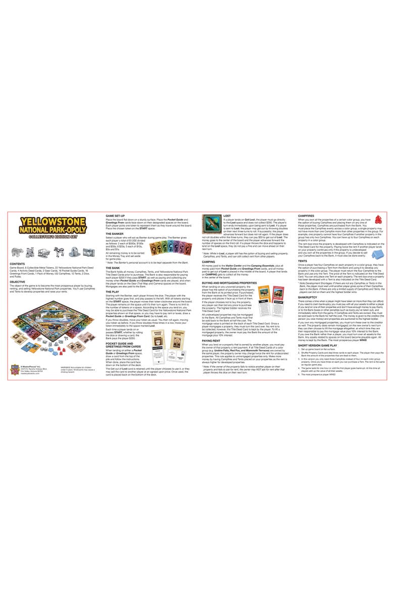 Yellowstone National Park Opoly, Alternate, color, Multicolor