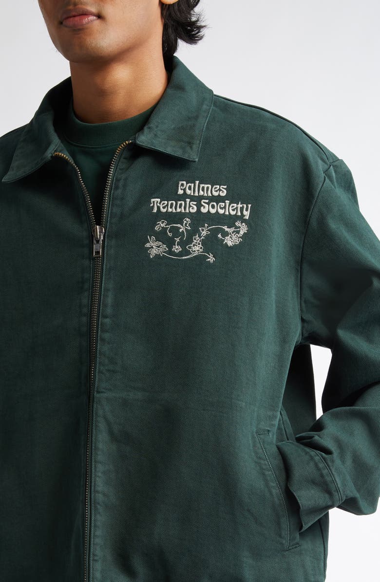 PALMES Fifth Set Embroidered Organic Cotton Twill Zip Jacket, Alternate, color,