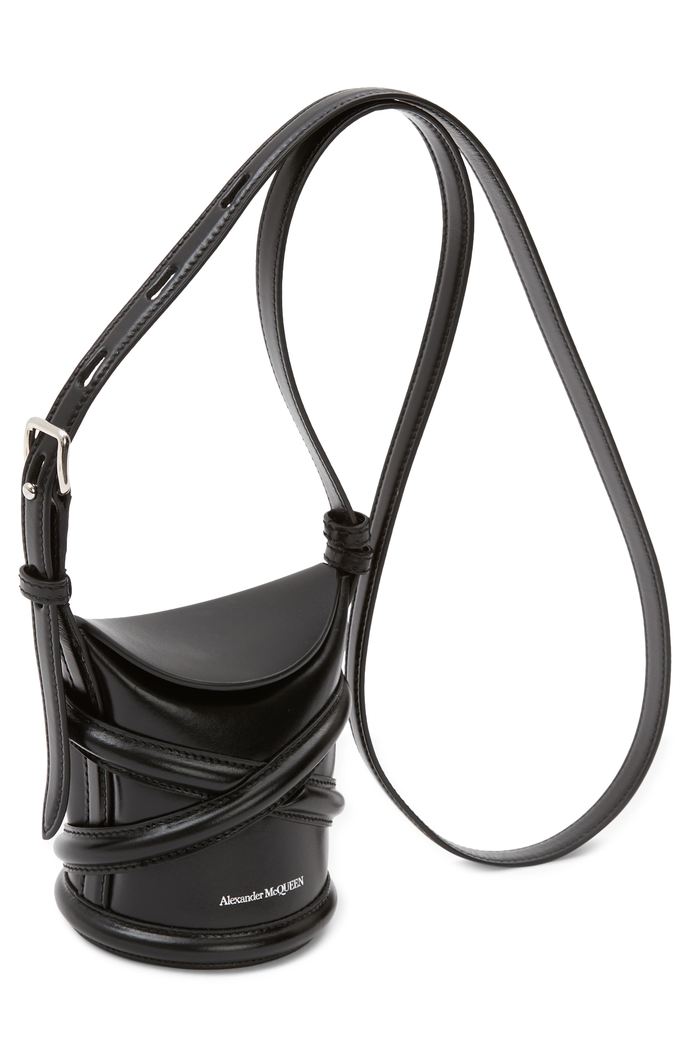 McQueen Alexander McQueen Micro The Curve Leather Crossbody Bag, Alternate, color, 