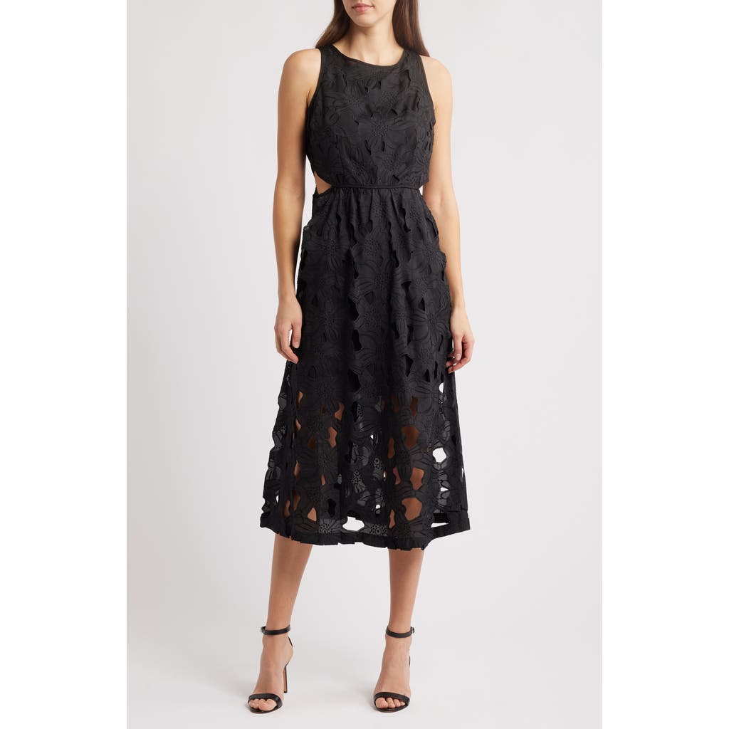 Sam Edelman Cutout Flower Sleeveless Dress In Black