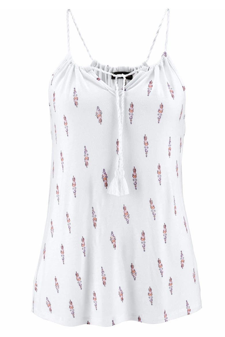 Braided Strap Print Top, Alternate, color, Cream