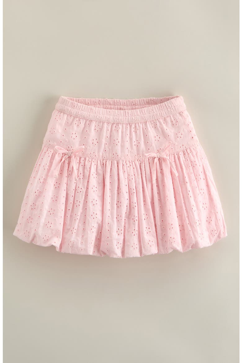 Kids' Bow Cotton Broderie Anglaise Bubble Skirt, Main, color, PINK AMOUR