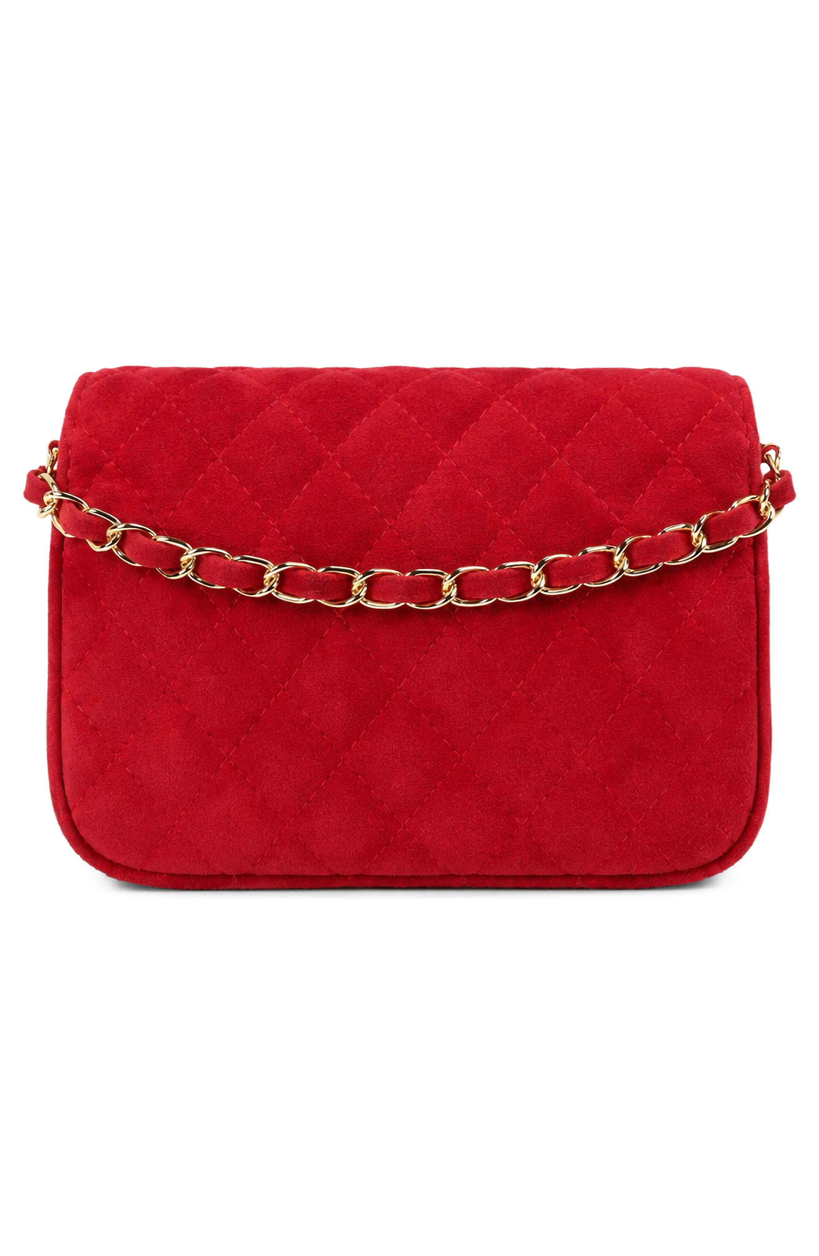 Lola Quilted Suede Crossbody Bag, Alternate, color, DARK RED