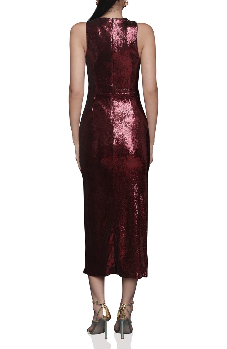 Avec Les Filles Sequin Dress, Alternate, color, Merlot