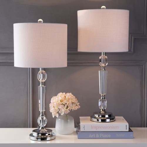 Jonathan Y Victoria 27" Crystal Led Table Lamp, Clear In Clear
