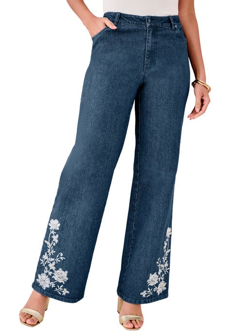 Embellished Wide Leg Jeans