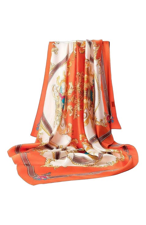 Silk Bloom Square Scarf