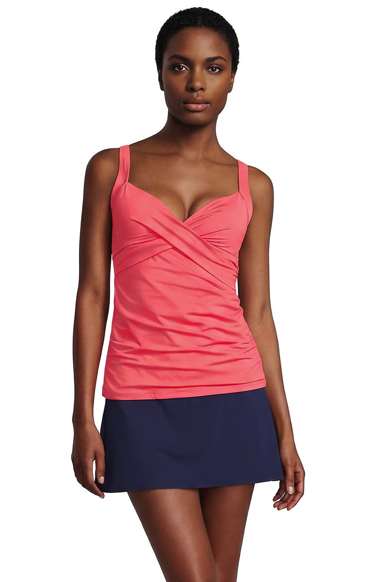 Plus Size DD-Cup V-Neck Underwire Tankini Swimsuit Top, Main, color, Wood Lily