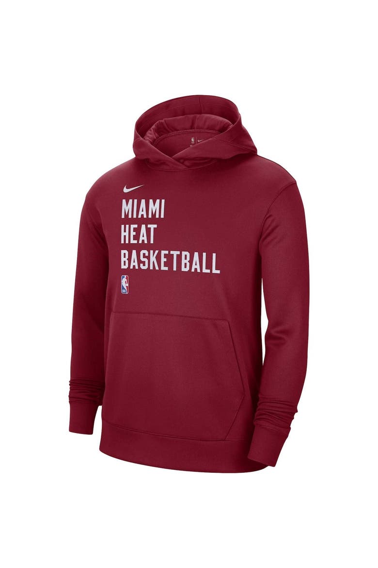 Unisex Nike Red Miami Heat 2023/24 Performance Spotlight On-Court Practice Pullover Hoodie, Alternate, color, Red
