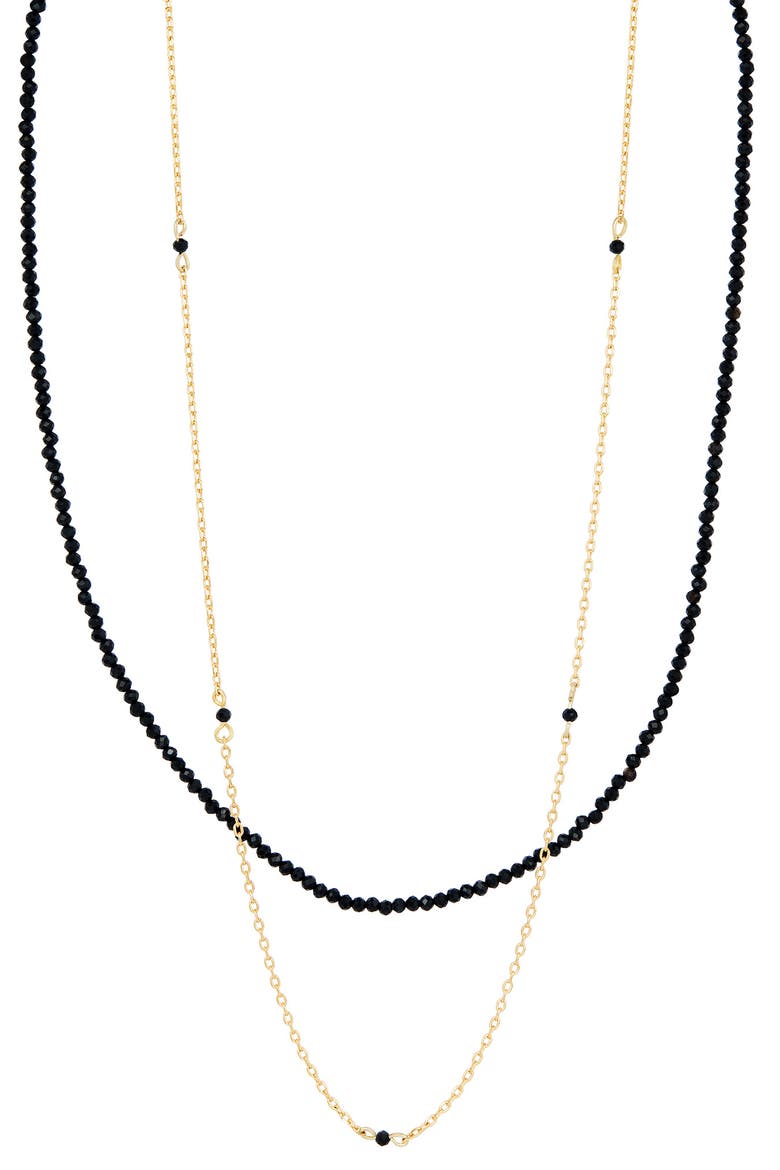 Multi Strand Bead Layered Necklace, Main, color, YELLOW