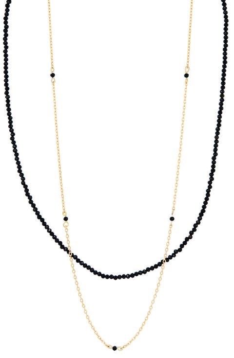 Multi Strand Bead Layered Necklace