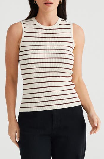 BRAVE + TRUE BRAVE+TRUE TORI RIB STRIPE TANK 
