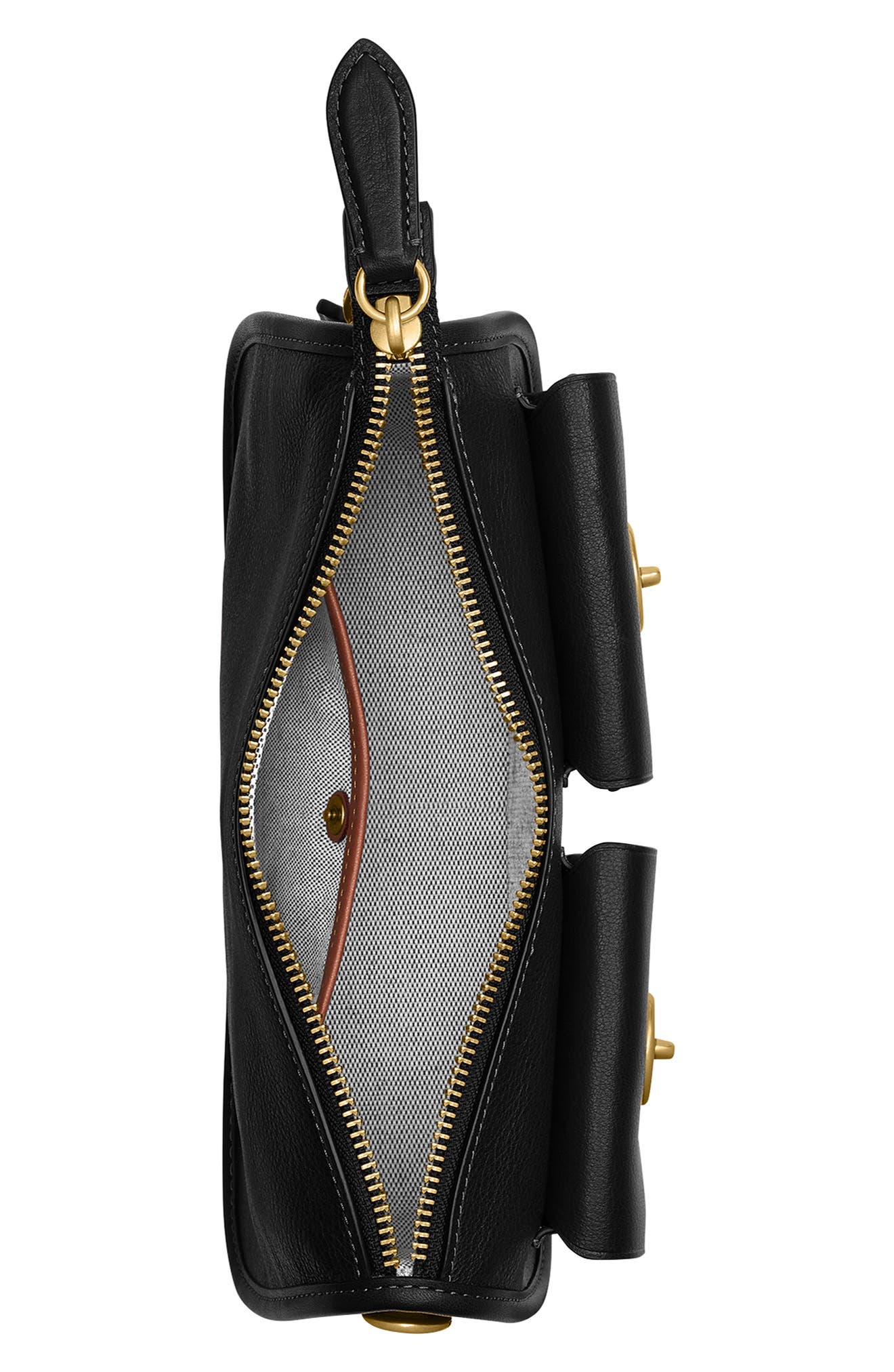 COACH Waverly Twin Turnlock Leather Shoulder Bag, Alternate, color, 